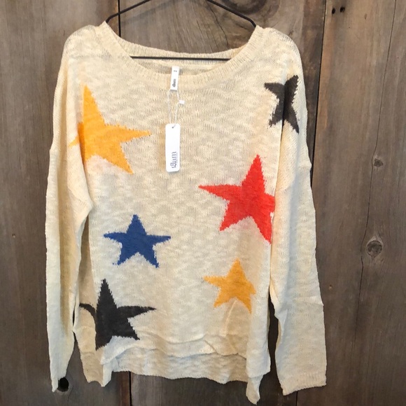 glam Sweaters - Glam Star Lightweight Open Weave Sweater in Ivory Sizes S/M & M/L